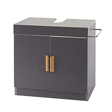 Mendler Arredo Bagno Mobile sottolavabo HWC-D55 Legno di eucalipto 37x60x67cm Navy