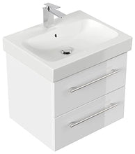 emotion ICON60CM000101DE - Lavabo con mobiletto, in Legno Bianco Lucido, 60 x 57 x 48,5 cm
