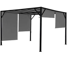 Mendler Gazebo pergola baldacchino apribile Baia Acciaio Poliestere Grigio 4x3m