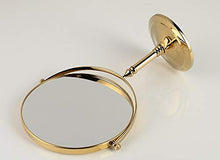 MMWYC Specchio ingranditore da Tavolo Rotondo Specchio ingranditore Specchio cosmetico in Ottone Dorato a Doppio Lato for Accessori da Bagno