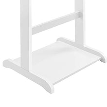 [en.casa] Indossatore da Camera 43,5 x 34,5 x 110 cm - MDF e Legno di Pino, Bianco, con portapantaloni, gruccia e scompartimenti contenitori