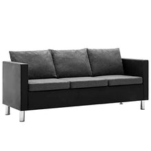 FAMIROSA Set Divani in Similpelle 2 pz Nero e Grigio Chiaro-5505