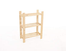 Design Vicenza - Contenitore a 3 ripiani in legno naturale con doghe