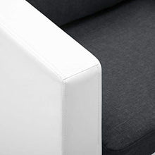 vidaXL Divano a 2 Posti in Similpelle Bianco e Grigio Scuro Arreddo Casa Sofa