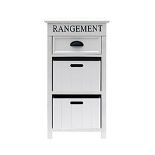 Mobili Rebecca Comodino Cassettiera 3 Cassetti Legno Bianco Design Classico Bagno Soggiorno Home Decor (Cod. RE6128)