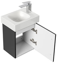 Mobile bagno con lavabo Geberit Icon 38cm a destra nero satinato