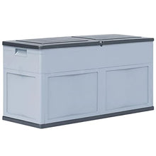 vidaXL Baule da Giardino 320 L Grigio Nero Cassetta Contenitore Cassapanca
