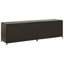 E E-NICES Baule da Giardino in Polyrattan 200x50x60 cm Marrone