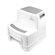 Angelbliss Sgabello a due gradini per bambini,Baby 2 Sgabello da passeggio,Sedile per addestramento per WC,Sgabello da pediera per bambini,cucina,bagno（Grigio Set di due pezzi）