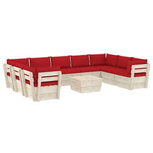 FAMIROSA Set Divani da Giardino su Pallet 10 pz con Cuscini Legno Abete-3630