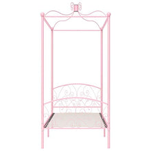 SKM Letto a Baldacchino Rosa in Metallo 100x200 cm