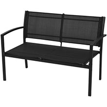 FAMIROSA Set da Pranzo da Giardino 4 pz in Textilene Nero