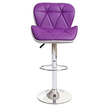 Mendler Sgabello con poggiapiedi HWC-A92 Acciaio Cromato Ecopelle Viola