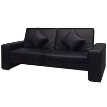 tuduo divano letto larghezza del sedile 142 cm in pelle artificiale cuscino 35 x 35 cm (L x L) per ospitare degli Ospiti inattendus durante la notte Comfort Nero Canape Camera