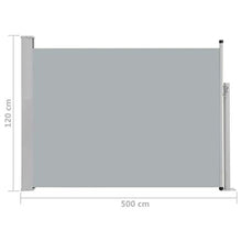 Festnight Tenda da Sole Laterale per Patio, Tende da Sole Paravento Laterale 120x500 cm Grigia