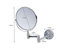 Specchio a Parete, Specchio for Trucco Pieghevole in Metallo, Specchio in Alluminio a Parete monofacciale for Bagno, Home Hotel Moda