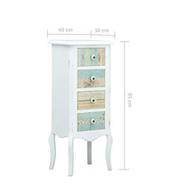 FAMIROSA Credenza con 4 Cassetti Bianca 40x30x95 cm in MDF