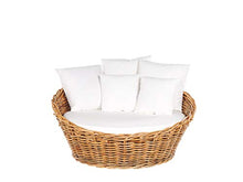 Beliani Letto Tondo da Esterno in Rattan Legno Chiaro Naturale Kallithea