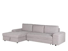 Beliani Divano Letto Angolare Destro con Contenitore in Tessuto Grigio Chiaro Kiruna