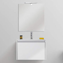 Bagno Italia Mobile arredo bagno sospeso moderno oceano bianco o tortora cm 60 con cassettone lavabo e specchio