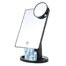 Specchio da Trucco con Luci a LED, Portatile e Ricaricabile USB Specchio Makeup Professionale, Interruttore Touch Screen, Rotazione a 180 Gradi per Trucco Camera da Letto Rasatura e Viaggi