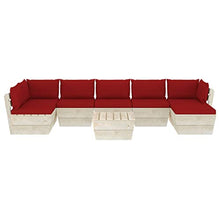 FAMIROSA Set Divani da Giardino su Pallet 8 pz con Cuscini Legno Abete-3621