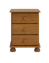 Steens, Comodino da notte con 3 cassetti, Marrone (Weiß, Kiefer, Beige), legno, pino