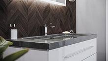 Set da bagno Damo 130 2 parti incl. granito G654 1 foro in bianco lucido