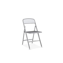 Sedia pieghevole Alu Connubia Calligaris struttura alluminio satinato e sedile grigio