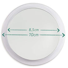 Fantasia - Specchio cosmetico ingranditore, ingrandimento 10x, in acrilico trasparente, con ventose, Ø interno 8 cm