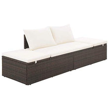 FAMIROSA Lettino da Giardino Marrone 195x60 cm in Polyrattan