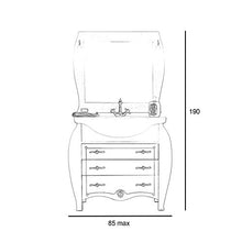 Shop Chic Mobile bagno 85 cm contemporaneo in legno avorio con lavabo