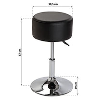 BigBuy Home Sgabello Nero Metallo Ecopelle (38,5 x 39 x 57-67 cm)