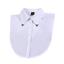 WE-WHLL Camicetta con Risvolto a Punta Colletto Tondo Staccabile Colletto Falso in Chiffon Bianco Top Formale