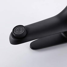 KINSE Rubinetto per lavabo in ottone nero | moderno monocomando ad alta pressione per lavabo da bagno | Nero