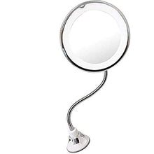 GaoF Specchio per Il Trucco a Collo di Cigno, Specchio per Il Trucco con luci e ingrandimento Montato a Parete, ingrandimento 10x Illuminato a LED con Blocco di Alimentazione, Girevole a 360 Gradi