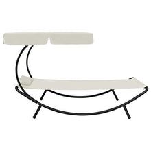 Festnight Lettino Prendisole con Baldacchino e Cuscini Lettino da Sole da Giardino Esterno 200 x 90 x 112 cm per Mare Spiaggia Campeggio Piscina