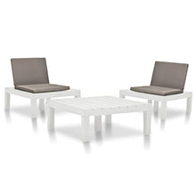 FAMIROSA Set Divani da Giardino 3 pz in Plastica Bianca