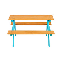 Teamson Kids Tavolo da Picnic E Sedia Giardino per Esterno Legno/Blu TK-KF0002