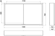 Emco asis - Armadietto a specchio a LED Prime, AP 1300 mm, 2 ante, parete posteriore con specchio