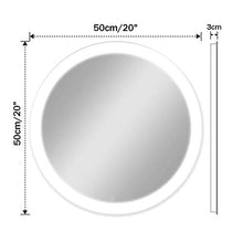 DELM Specchio retroilluminato per Bagno Specchio Illuminato a LED Specchio a Parete con Illuminazione Grande Specchio cosmetico Tondo 6000K Bianco Freddo / 2700K Caldo