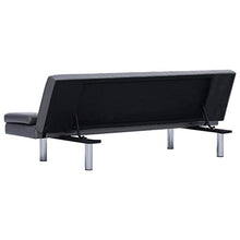 Divano Letto con 2 Cuscini Grigio in Similpelle