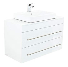Mobile bagno QUADRO 1000 con lavabo appoggiato bianco lucido