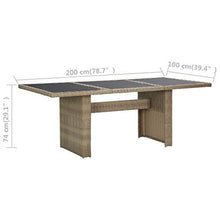 SKM Set da Pranzo da Giardino 7 pz in Polyrattan Marrone-7796