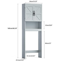 SRIWATANA - Armadietto portaoggetti per bagno, con ripiano regolabile, 2 ante, colore: grigio