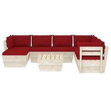 SKM Set Divani da Giardino su Pallet 8 pz con Cuscini Legno Abete (152.4kg) Rosso-3645