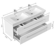 emotion SUBWAY2-0-130CM000104DE - Lavabo con mobiletto, in Legno, 130 x 50 x 47 cm, Colore: Antracite Lucido