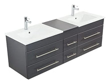 Mobile bagno Milano XL 172cm con doppio lavabo antracite satinato