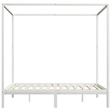SKM Giroletto a Baldacchino Bianco Legno Massello di Pino 160x200cm