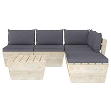 FAMIROSA Set Divani da Giardino su Pallet 6 pz con Cuscini Legno Abete-3540
